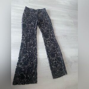 BCBGMaxAzria Black Lace Flare Pants